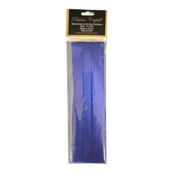 BRUNO CAPELO ROYAL BLUE MENS FASHION 3 PLEAT SATIN HAT BAND. H12 - Picture 4 of 4